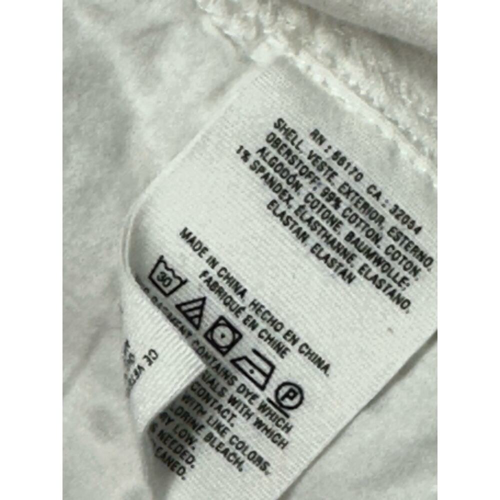 Pilcro Anthropologie White Denim Eyelet Trucker Jacket Boho Western XSmall - Picture 3 of 7